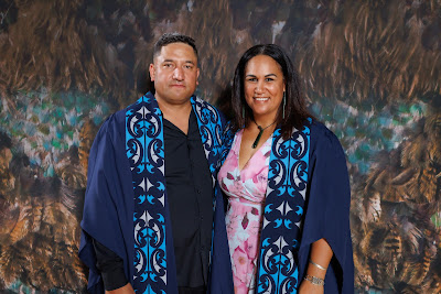Studio photo from the TWoA Tainui 2023 Graduations (Ceremony 1 - Wednesday Morning), held at Hamilton Boys High School, Hamilton, Waikato, New Zealand on Wednesday, 19 April 2023. Photo: Mike Walen / KeyImagery Photography. Copyright: © Te Wananga o Aotearoa.