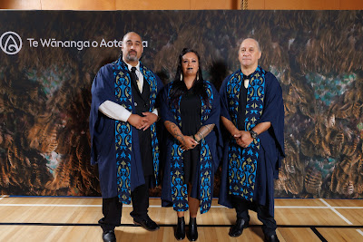 Studio photo from the TWoA Tainui 2023 Graduations (Ceremony 1 - Wednesday Morning), held at Hamilton Boys High School, Hamilton, Waikato, New Zealand on Wednesday, 19 April 2023. Photo: Mike Walen / KeyImagery Photography. Copyright: © Te Wananga o Aotearoa.