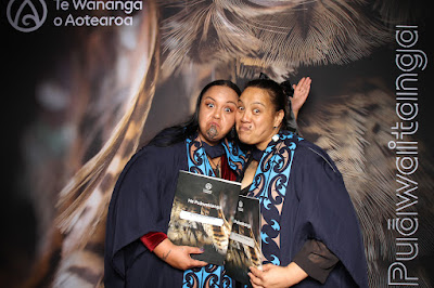 Booth photo from Ceremony 1 of the TWoA Tāmaki Makaurau 2025 Graduations (March 2025) held at the Mangere Arts Centre in Auckland, New Zealand on Wednesday, 12 March, 2025. Photo: InstaBooth by KeyImagery Photography. Copyright: © 2025 Te Wānanga o Aotearoa.