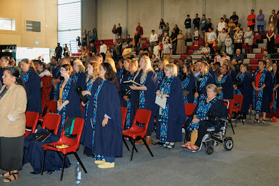 Ceremony photo from the TWoA Tainui 2023 Graduations (Ceremony 1 - Wednesday Morning), held at Hamilton Boys High School, Hamilton, Waikato, New Zealand on Wednesday, 19 April 2023. Photo: Mike Walen / KeyImagery Photography. Copyright: © Te Wananga o Aotearoa.