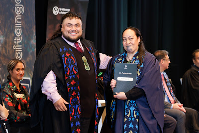 Photo from the TWoA Tāmaki Makaurau 2023 Graduations (Ceremony 6 @ 8pm), held at the Due Drop Events Centre, Manukau, Auckland, New Zealand on Thursday, 8 June, 2023. Photo: Mike Walen / KeyImagery Photography. Copyright: © Te Wānanga o Aotearoa.