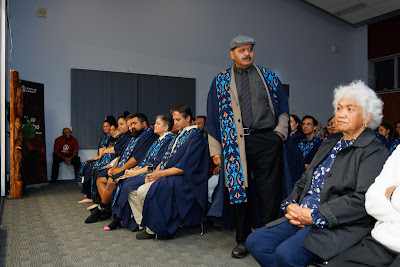 Photo from the TWoA Te Tai Tokerau (Kaitaia) 2025 Graduation held at Te Kura Kaupapa Maori o Pukemiro in Kaitaia, Northland, New Zealand on Monday, 14 April, 2025. Photo by Mike Walen / KeyImagery Photography. Copyright: © 2025 Te Wānanga o Aotearoa.