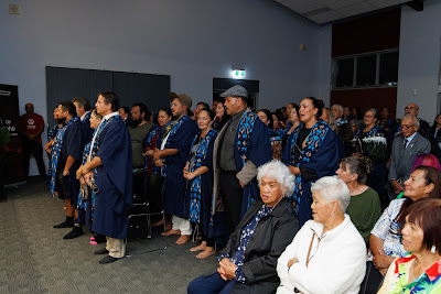 Photo from the TWoA Te Tai Tokerau (Kaitaia) 2025 Graduation held at Te Kura Kaupapa Maori o Pukemiro in Kaitaia, Northland, New Zealand on Monday, 14 April, 2025. Photo by Mike Walen / KeyImagery Photography. Copyright: © 2025 Te Wānanga o Aotearoa.