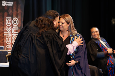 Photo from the TWoA Tāmaki Makaurau 2023 Graduations (Ceremony 6 @ 8pm), held at the Due Drop Events Centre, Manukau, Auckland, New Zealand on Thursday, 8 June, 2023. Photo: Mike Walen / KeyImagery Photography. Copyright: © Te Wānanga o Aotearoa.