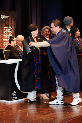 Photo from the TWoA Tāmaki Makaurau 2023 Graduations (Ceremony 3 @ 8pm), held at the Due Drop Events Centre, Manukau, Auckland, New Zealand on Wednesday, 7 June, 2023. Photo: Mike Walen / KeyImagery Photography. Copyright: © Te Wānanga o Aotearoa.