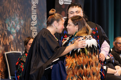 Photo from the TWoA Tāmaki Makaurau 2023 Graduations (Ceremony 6 @ 8pm), held at the Due Drop Events Centre, Manukau, Auckland, New Zealand on Thursday, 8 June, 2023. Photo: Mike Walen / KeyImagery Photography. Copyright: © Te Wānanga o Aotearoa.