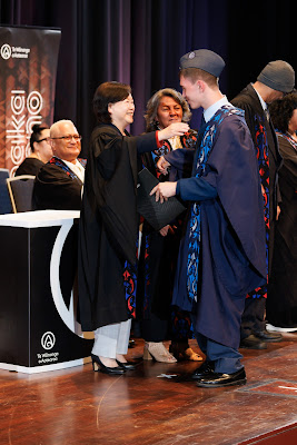 Photo from the TWoA Tāmaki Makaurau 2023 Graduations (Ceremony 3 @ 8pm), held at the Due Drop Events Centre, Manukau, Auckland, New Zealand on Wednesday, 7 June, 2023. Photo: Mike Walen / KeyImagery Photography. Copyright: © Te Wānanga o Aotearoa.