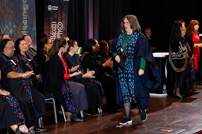 Photo from the TWoA Tāmaki Makaurau 2023 Graduations (Ceremony 1 @ 10am), held at the Due Drop Events Centre, Manukau, Auckland, New Zealand on Wednesday, 7 June, 2023. Photo: Mike Walen / KeyImagery Photography. Copyright: © Te Wānanga o Aotearoa.