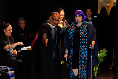 Photo from the TWoA Tāmaki Makaurau 2023 Graduations (Ceremony 1 @ 10am), held at the Due Drop Events Centre, Manukau, Auckland, New Zealand on Wednesday, 7 June, 2023. Photo: Mike Walen / KeyImagery Photography. Copyright: © Te Wānanga o Aotearoa.