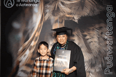 Booth photo from the TWoA Tainui 2025 Graduations (Ceremony 3 @ 10am) held at Claudelands Event Centre in Hamilton, Waikato, New Zealand on Wednesday, 30 April, 2025. Photography by InstaBooth / KeyImagery Photography. Copyright: © 2025 Te Wānanga o Aotearoa.