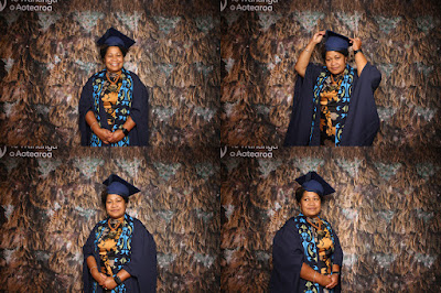 Booth photo from the TWoA Tainui 2023 Graduations (Ceremony 3 - Thursday Morning), held at Hamilton Boys High School, Hamilton, Waikato, New Zealand on Thursday, 20 April, 2023. Photo: InstaBooth / KeyImagery Photography. Copyright: © Te Wānanga o Aotearoa.