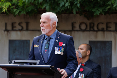 Photo from the Anzac Day 2025 Civic Service held at Memorial Park in Hamilton, Waikato, New Zealand on Friday, 25 April, 2025. Photography by Mike Walen / KeyImagery Photography. Copyright: © 2025 Hamilton City Council.