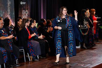 Photo from the TWoA Tāmaki Makaurau 2023 Graduations (Ceremony 1 @ 10am), held at the Due Drop Events Centre, Manukau, Auckland, New Zealand on Wednesday, 7 June, 2023. Photo: Mike Walen / KeyImagery Photography. Copyright: © Te Wānanga o Aotearoa.