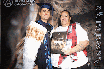 Booth photo from the TWoA Tainui 2025 Graduations (Ceremony 3 @ 10am) held at Claudelands Event Centre in Hamilton, Waikato, New Zealand on Wednesday, 30 April, 2025. Photography by InstaBooth / KeyImagery Photography. Copyright: © 2025 Te Wānanga o Aotearoa.