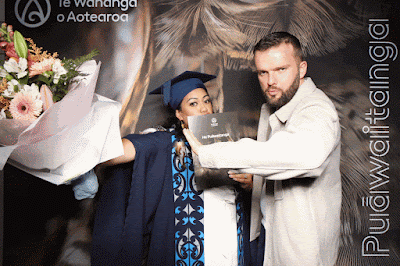 Booth photo from the TWoA Tainui 2025 Graduations (Ceremony 3 @ 10am) held at Claudelands Event Centre in Hamilton, Waikato, New Zealand on Wednesday, 30 April, 2025. Photography by InstaBooth / KeyImagery Photography. Copyright: © 2025 Te Wānanga o Aotearoa.