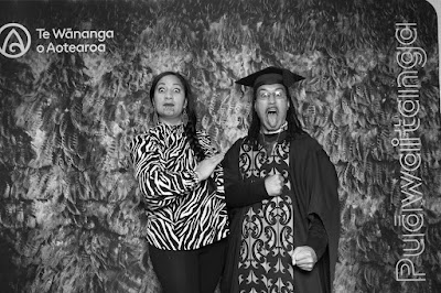 Booth photo from the TWoA Waiariki 2023 Graduations (Waiwhero), held at Te Puia, Rotorua, Bay of Plenty, New Zealand on Friday, 12 May, 2023. Photo: Instabooth by KeyImagery. Copyright: © Te Wānanga o Aotearoa.