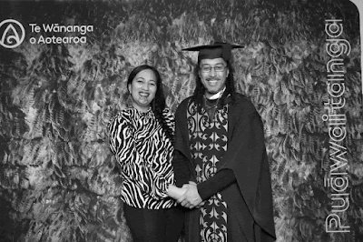 Booth photo from the TWoA Waiariki 2023 Graduations (Waiwhero), held at Te Puia, Rotorua, Bay of Plenty, New Zealand on Friday, 12 May, 2023. Photo: Instabooth by KeyImagery. Copyright: © Te Wānanga o Aotearoa.