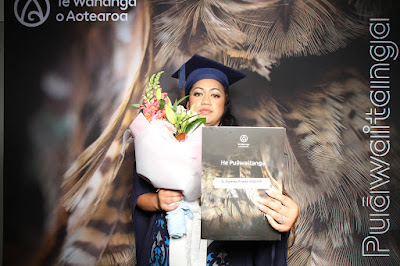 Booth photo from the TWoA Tainui 2025 Graduations (Ceremony 3 @ 10am) held at Claudelands Event Centre in Hamilton, Waikato, New Zealand on Wednesday, 30 April, 2025. Photography by InstaBooth / KeyImagery Photography. Copyright: © 2025 Te Wānanga o Aotearoa.