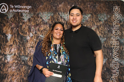 Booth photo from the TWoA Waiariki 2023 Graduations (Whakatāne), held at the Baptist Church, Whakatāne, Bay of Plenty, New Zealand on Wednesday, 17 May, 2023. Photo: Mike Walen / KeyImagery Photography. Copyright: © Te Wānanga o Aotearoa.