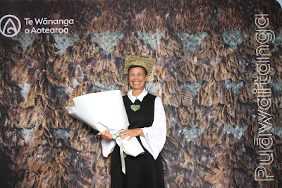 Booth photo from the TWoA Waiariki 2023 Graduations (Waiwhero), held at Te Puia, Rotorua, Bay of Plenty, New Zealand on Friday, 12 May, 2023. Photo: Instabooth by KeyImagery. Copyright: © Te Wānanga o Aotearoa.