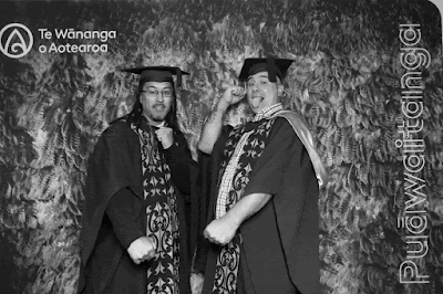 Booth photo from the TWoA Waiariki 2023 Graduations (Waiwhero), held at Te Puia, Rotorua, Bay of Plenty, New Zealand on Friday, 12 May, 2023. Photo: Instabooth by KeyImagery. Copyright: © Te Wānanga o Aotearoa.