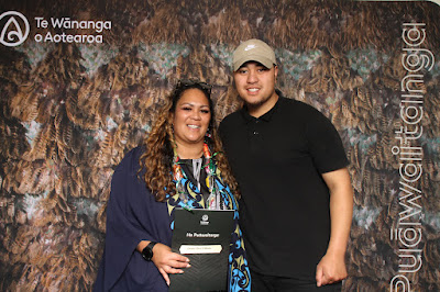 Booth photo from the TWoA Waiariki 2023 Graduations (Whakatāne), held at the Baptist Church, Whakatāne, Bay of Plenty, New Zealand on Wednesday, 17 May, 2023. Photo: Mike Walen / KeyImagery Photography. Copyright: © Te Wānanga o Aotearoa.