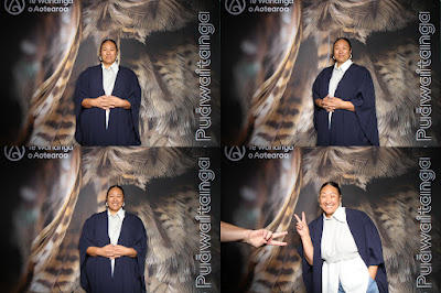 Booth photo from the TWoA Tainui 2025 Graduations (Ceremony 1 @ 10am) held at Claudelands Event Centre in Hamilton, Waikato, New Zealand on Tuesday, 29 April, 2025. Photography by InstaBooth / KeyImagery Photography. Copyright: © 2025 Te Wānanga o Aotearoa.