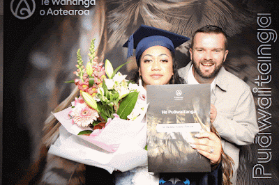 Booth photo from the TWoA Tainui 2025 Graduations (Ceremony 3 @ 10am) held at Claudelands Event Centre in Hamilton, Waikato, New Zealand on Wednesday, 30 April, 2025. Photography by InstaBooth / KeyImagery Photography. Copyright: © 2025 Te Wānanga o Aotearoa.