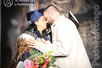 Booth photo from the TWoA Tainui 2025 Graduations (Ceremony 3 @ 10am) held at Claudelands Event Centre in Hamilton, Waikato, New Zealand on Wednesday, 30 April, 2025. Photography by InstaBooth / KeyImagery Photography. Copyright: © 2025 Te Wānanga o Aotearoa.