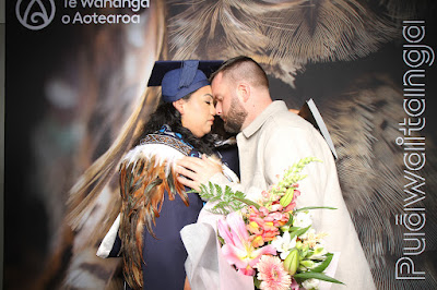 Booth photo from the TWoA Tainui 2025 Graduations (Ceremony 3 @ 10am) held at Claudelands Event Centre in Hamilton, Waikato, New Zealand on Wednesday, 30 April, 2025. Photography by InstaBooth / KeyImagery Photography. Copyright: © 2025 Te Wānanga o Aotearoa.