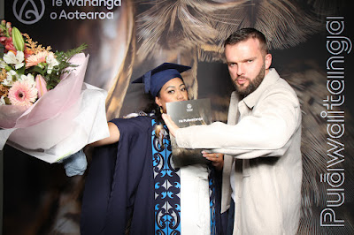 Booth photo from the TWoA Tainui 2025 Graduations (Ceremony 3 @ 10am) held at Claudelands Event Centre in Hamilton, Waikato, New Zealand on Wednesday, 30 April, 2025. Photography by InstaBooth / KeyImagery Photography. Copyright: © 2025 Te Wānanga o Aotearoa.