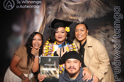 Booth photo from Ceremony 3 of the TWoA Tāmaki Makaurau 2025 Graduations (March 2025) held at the Mangere Arts Centre in Auckland, New Zealand on Wednesday, 12 March, 2025. Photo: InstaBooth by KeyImagery Photography. Copyright: © 2025 Te Wānanga o Aotearoa.