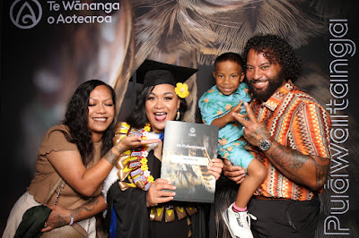 Booth photo from Ceremony 3 of the TWoA Tāmaki Makaurau 2025 Graduations (March 2025) held at the Mangere Arts Centre in Auckland, New Zealand on Wednesday, 12 March, 2025. Photo: InstaBooth by KeyImagery Photography. Copyright: © 2025 Te Wānanga o Aotearoa.