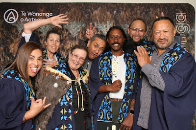 Booth photo from the TWoA Waiariki 2023 Graduations (Whakatāne), held at the Baptist Church, Whakatāne, Bay of Plenty, New Zealand on Wednesday, 17 May, 2023. Photo: Mike Walen / KeyImagery Photography. Copyright: © Te Wānanga o Aotearoa.