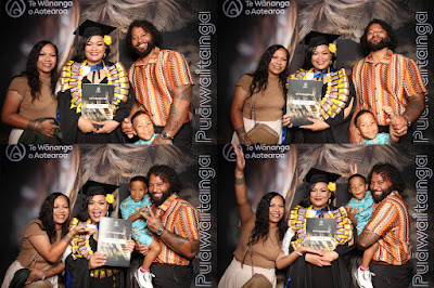 Booth photo from Ceremony 3 of the TWoA Tāmaki Makaurau 2025 Graduations (March 2025) held at the Mangere Arts Centre in Auckland, New Zealand on Wednesday, 12 March, 2025. Photo: InstaBooth by KeyImagery Photography. Copyright: © 2025 Te Wānanga o Aotearoa.