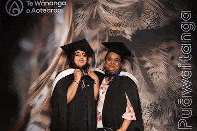 Booth photo from Ceremony 3 of the TWoA Tāmaki Makaurau 2025 Graduations (March 2025) held at the Mangere Arts Centre in Auckland, New Zealand on Wednesday, 12 March, 2025. Photo: InstaBooth by KeyImagery Photography. Copyright: © 2025 Te Wānanga o Aotearoa.