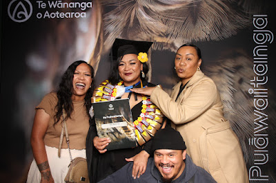 Booth photo from Ceremony 3 of the TWoA Tāmaki Makaurau 2025 Graduations (March 2025) held at the Mangere Arts Centre in Auckland, New Zealand on Wednesday, 12 March, 2025. Photo: InstaBooth by KeyImagery Photography. Copyright: © 2025 Te Wānanga o Aotearoa.