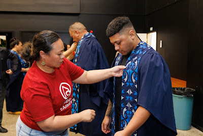 Photo from Ceremony 1 of the TWoA Tāmaki Makaurau 2025 Graduations (May 2025) held at the Mangere Arts Centre in Auckland, New Zealand on Monday, 26 May, 2025. Photo by Mike Walen / KeyImagery Photography. Copyright: © 2025 Te Wānanga o Aotearoa.