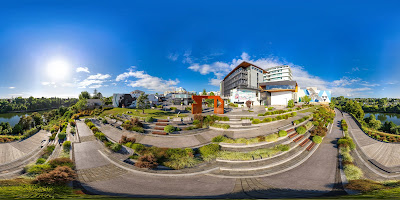Aerial drone panoramic view, from Victoria on the River, over the city of Hamilton, in the Waikato region of New Zealand. Taken: Friday, 31 December 2021. Photography: Mike Walen / KeyImagery Photography. Copyright: © KeyImagery Photography.