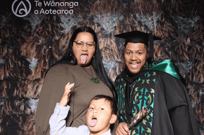 Booth photo from the TWoA Tainui 2021 Graduations (Friday - Ceremony 3),  held at Elim Church, Te Rapa, Hamilton, New Zealand. Taken: Friday 23 April 2021. Photo: InstaBooth / KeyImagery Photography. Copyright: © Te Wānanga o Aotearoa.