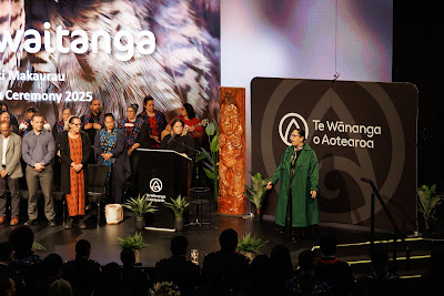 Photo from Ceremony 1 of the TWoA Tāmaki Makaurau 2025 Graduations (May 2025) held at the Mangere Arts Centre in Auckland, New Zealand on Monday, 26 May, 2025. Photo by Mike Walen / KeyImagery Photography. Copyright: © 2025 Te Wānanga o Aotearoa.