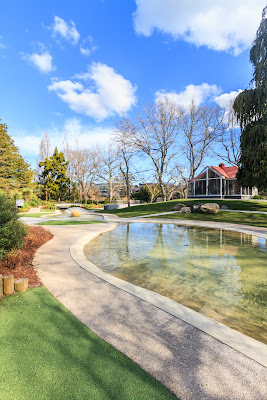 An aspect of Memorial Park and Parana Park, in Hamilton East, Waikato, New Zealand.