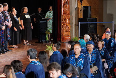 Photo from the TWoA Tāmaki Makaurau 2023 November Graduations (Ceremony 2 @ 6pm), held at the Due Drop Events Centre, Manukau, Auckland, New Zealand on Tuesday, 28 November, 2023. Photo: Mike Walen / KeyImagery Photography. Copyright: © Te Wānanga o Aotearoa.