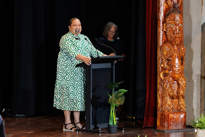 Photo from the TWoA Tāmaki Makaurau 2023 November Graduations (Ceremony 2 @ 6pm), held at the Due Drop Events Centre, Manukau, Auckland, New Zealand on Tuesday, 28 November, 2023. Photo: Mike Walen / KeyImagery Photography. Copyright: © Te Wānanga o Aotearoa.