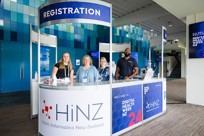 Photo from Day 1 of the HiNZ Conference 2024 (Digital Health Week NZ) held at Claudelands Event Centre in Hamilton, Waikato, New Zealand on Tuesday, 3 December, 2024. Photography by Mike Walen / KeyImagery Photography. Copyright © 2024 Health Informatics New Zealand (HiNZ).