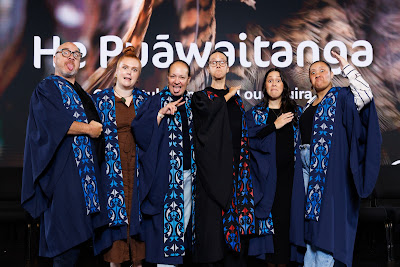 Photo from Ceremony 6 of the TWoA Tāmaki Makaurau 2025 Graduations (May 2025) held at the Mangere Arts Centre in Auckland, New Zealand on Wednesday, 28 May, 2025. Photo by Mike Walen / KeyImagery Photography. Copyright: © 2025 Te Wānanga o Aotearoa.