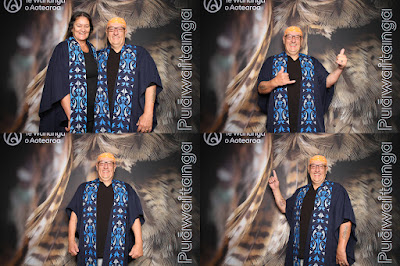 Booth photo from the TWoA Waiariki 2024 Graduations (Kawerau), held at Rautahi Marae, Kawerau, Bay of Plenty, New Zealand on Friday, 17 May, 2023. Photo: InstaBooth by KeyImagery Photography. Copyright: © Te Wānanga o Aotearoa.