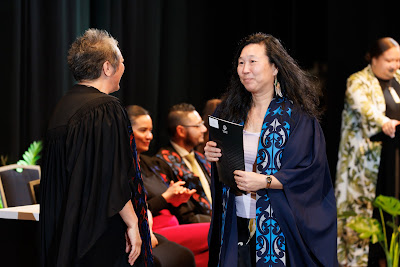 Photo from the TWoA Tāmaki Makaurau 2023 Graduations (Ceremony 5 @ 3pm), held at the Due Drop Events Centre, Manukau, Auckland, New Zealand on Thursday, 8 June, 2023. Photo: Mike Walen / KeyImagery Photography. Copyright: © Te Wānanga o Aotearoa.