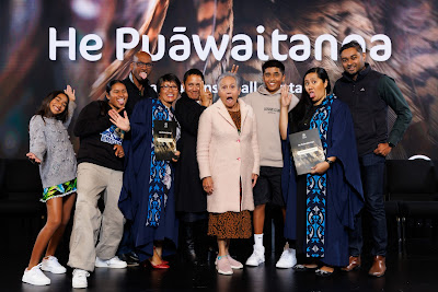 Photo from Ceremony 6 of the TWoA Tāmaki Makaurau 2025 Graduations (May 2025) held at the Mangere Arts Centre in Auckland, New Zealand on Wednesday, 28 May, 2025. Photo by Mike Walen / KeyImagery Photography. Copyright: © 2025 Te Wānanga o Aotearoa.