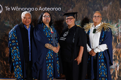 Studio photo from the TWoA Tainui 2023 Graduations (Ceremony 1 - Wednesday Morning), held at Hamilton Boys High School, Hamilton, Waikato, New Zealand on Wednesday, 19 April 2023. Photo: Mike Walen / KeyImagery Photography. Copyright: © Te Wananga o Aotearoa.